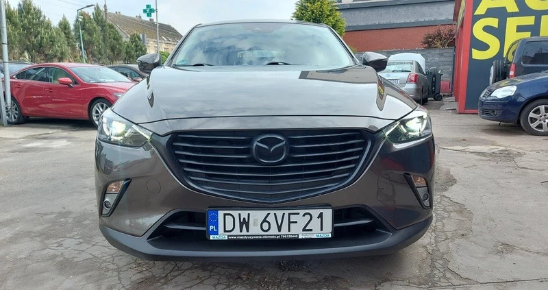 Mazda CX-3 cena 72900 przebieg: 108000, rok produkcji 2018 z Śrem małe 704